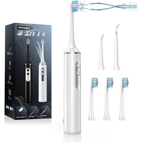 Water Flosser with Electric Toothbrush, Teeth Cleaning Kit with 4 Modes, Portable Water Flosser for Travel and Home, black