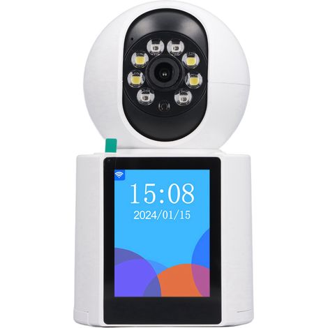 Caméra vidéo bidirectionnelle 3MP HD avec vision nocturne rotative, idéale pour les appels vidéo en intérieur, les personnes âgées, les enfants et les animaux domestiques. (1/5)