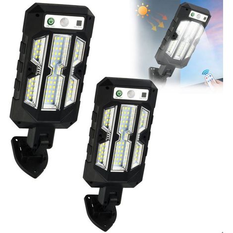 2 lampes solaires extérieures, détecteur de mouvement, angle d'éclairage 120°, IP65 étanche, pour jardin et allée (1/5)