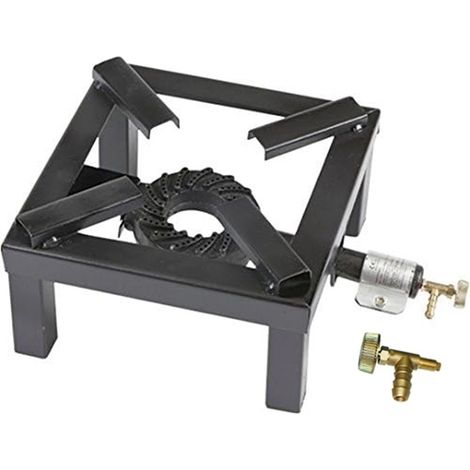 FORNELLONE ROSSO / NERO A GAS CM 40 X 40 8.5 KW GAS BOMBOLA + RUBINETTO  METANO