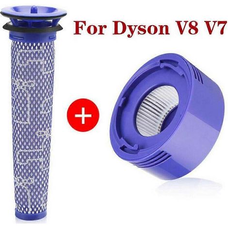 Filtres pré-moteur pour aspirateurs Dyson V8 Absolute, V8 Animal, V7 Absolute et V7 Animal Plus : remplacement des filtres pré et post-moteur neufs (1/2)