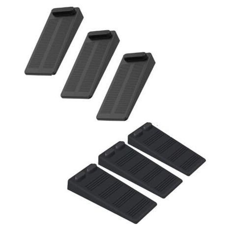 6 pièces cale porte caoutchouc souple, Hauteur Reglable Antidérapante bloc, Non Toxique, Non Odeur arrêt de porte, Protège Sols et Murs, Pour Tapis, Béton, parquets (1/5)