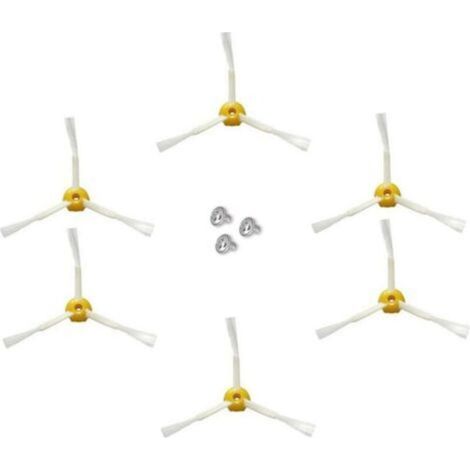 Cepillos laterales para iRobot Roomba series 500, 600 y 700 (amarillo, 6 cepillos laterales de tres brazos) - Crezuo
