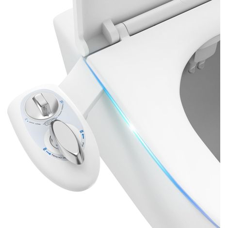 Intelligentes unplugged Bidet mit 65cm Wasserleitung, einfaches kaltes Wasser, gynäkologische Reinigung von Furz und Gesäß, Toilettendeckel mit zwei Düsen, einfache Installation, 3/8 Standard (1/5)