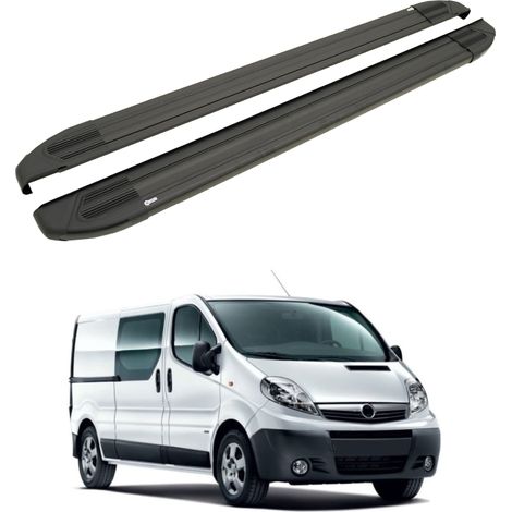 TURTLE kompatibel mit Opel Vivaro (X83) 2001-2014 / Lange Version Trittbrett Brillant Schwarz (1/4)