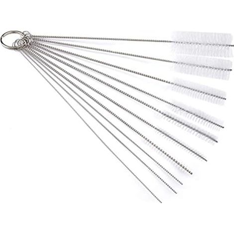 ZOLGINAH 10 pcs Tube Brosse de Nettoyage, Brosse de Nettoyage Bouteille Goupillon Nettoyage pour Bouteille en Verre Tuyau Brosses de Nettoyage Bébé Biberon Bouilloire Clavier