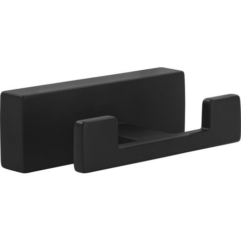 Mantelhaken Atun Breite 72, Garderobenhaken Höhe 25mm, Zinkdruckguss schwarz matt (1/4)