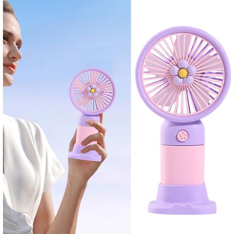 Ventilateur portable avec porte-téléphone – Brise naturelle douce – Mode main ou support – Compact et léger – Batterie rechargeable – Pour jardinage, voyage, bureau, maison – Matériaux résistants (1/4)