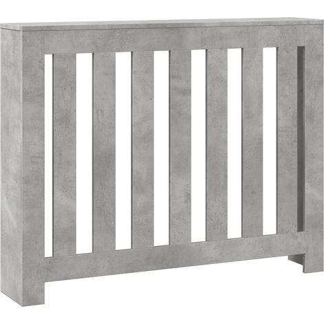 Cache-radiateur gris béton 104x20x82 cm bois d'ingénierie