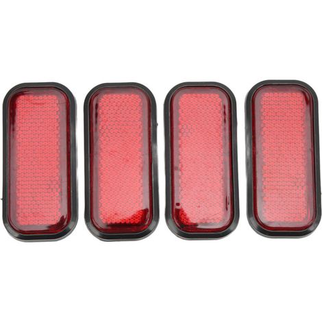 NIZUUONE Voiture Rectangulaire Réflecteur Remorque Réflecteur 4pcs ABS Autocollant Réfléchissant avec Effet Réfléchissant pour la Moto de Voiture (Rouge)