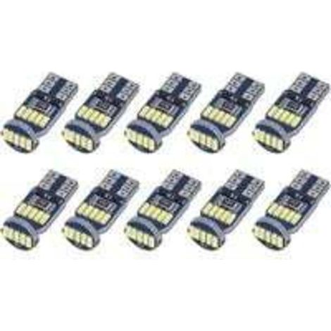 Set mit 10 T10 W5W LED-Lampen, Canbus-fehlerfrei, 15 Stück, SMD 4014, Auto-LED-Lampen, 194 168 2825, Weiß 6000 K, für Innenbeleuchtung, Kofferraumbeleuchtung, Nummernschild, Positionslichter, DC 12 V