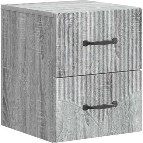 Wandmontierter Nachttisch Graues Sonoma 34,5 x 33 x 40 cm vidaXL