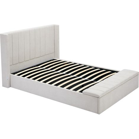 Letto con contenitore 180 x 200 cm con panca Tessuto Beige - DOUINO