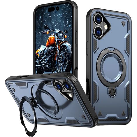 Custodia Hybrid Armor Trendy con MagSafe per iPhone 16 Plus - Blu (1/5)