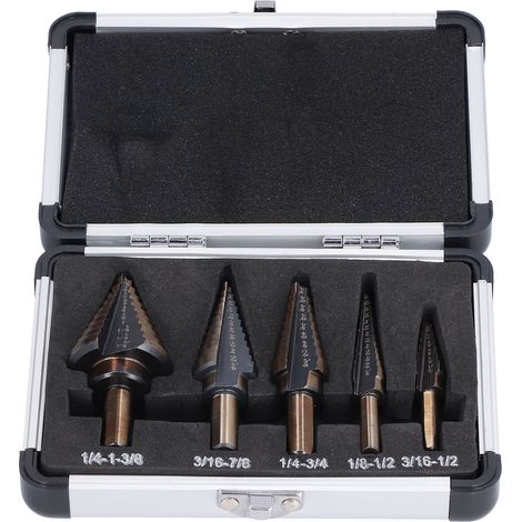 5Pcs Step Drill Bit High Durability Practical Wide Application Range Hole Opening ToolBritish System