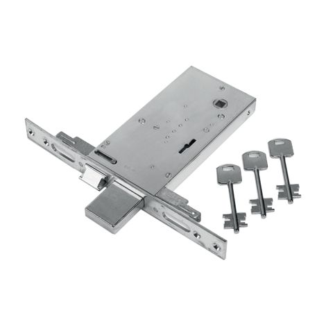 SERRATURA METALLO INFILARE 68 FEB  B.Q ZINC F.MM 25 DM M4 TRIPL+SCR H.MM 81 E.MM 90