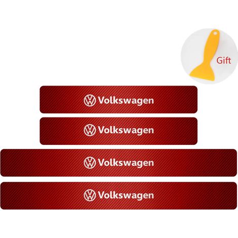 (Pour Volkswagen,rouge) 4 protections de seuil de porte en fibre de carbone anti-rayures pour Volkswagen Golf 7,5,4,Passat B6 Mk4 et VW Tiguan Mk7 (1/3)