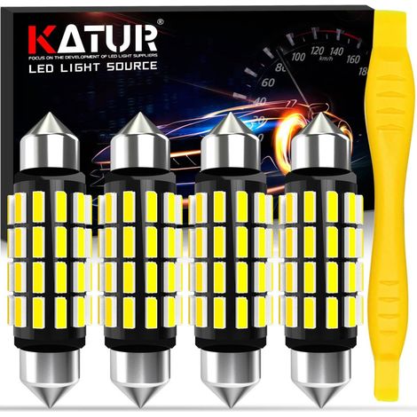 C5W LED Bulb, 42 mm 1.65 Inches Festoon LED Canbus 12V 24V 6000K White 211-2 212-2 214-2 2112 569 578 Bulbs for Car Dome Map Trunk Courtesy Light, 4pcs (1/5)