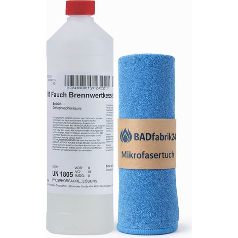 BADfabrik24 Fauch Brennwertkesselreiniger Nr. 8120  Flasche 1000 ml + Mikrofasertuch (1/5)