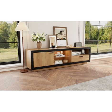 Meuble de rangement pour téléviseur LED. Meuble de coin pour téléviseur. Meuble moderne destiné à servir de centre d’entretenement pour téléviseurs, avec des plateaux en verre pour les salles de séjou (1/5)