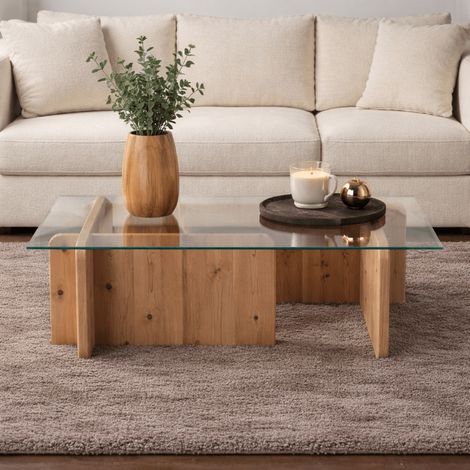 Couchtisch Atlantic Pine Melaminglas Opal 105x65x30 cm (1/5)