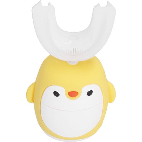 Enfant Brosse à Dents Électrique Cartoon U Forme Nettoyage Hygiène Bucco-Dentaire Outil Cute Jaune (1/5)