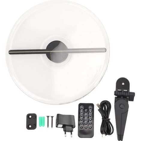 Ventilateur d'hologramme 3D sans fil fidélité 1300 tr/min projecteur holographique affichage publicitaire avec 224 perles LED télécommande pour magasin fête bar prise ue 100 à 240 V (1/5)