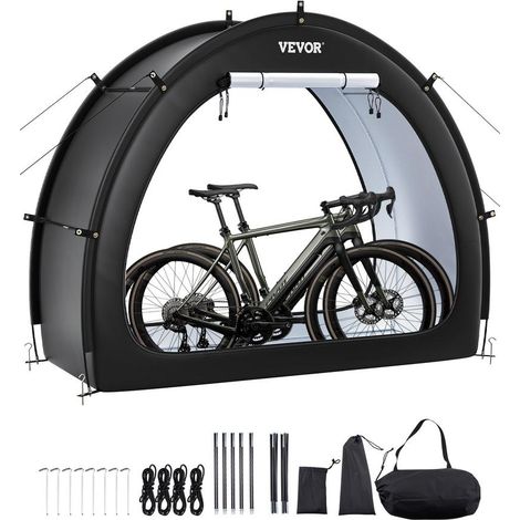 Abri Tente de Rangement pour 1-2 Vélos Protection Étanche PU4000mm Tissu Oxford en Éventail pour Jardin Extérieur