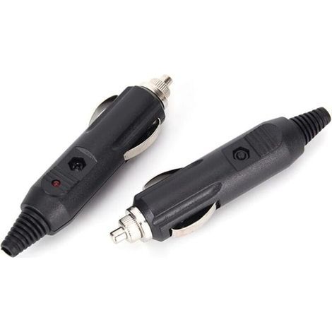 Lot de 2 connecteurs mâles 12 V pour allume-cigare de voiture avec fusible LED rouge (1/4)