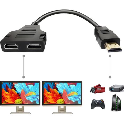 Tigrezy Splitter Hdmi Adaptador Cable Splitter Hdmi 1 En 2 Salida Hdmi Macho