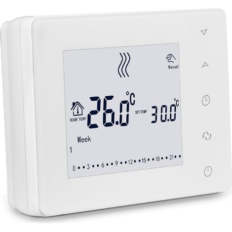 Thermostat Programmable Mural 220V pour Chaudière, Sonde NTC, LCD (1/5)