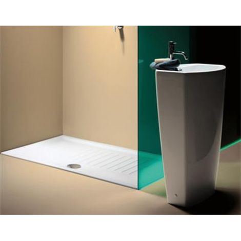 Piatto doccia 80x80 h.6 in ceramica bianco lucido bianco di (1/3)