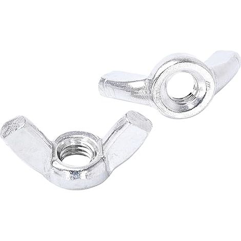 25 piezas de tuercas de mariposa de acero inoxidable m6 - Plata - Acero inoxidable A2-70, rosca grande, DIN 315, electropulido - Resistente a la corrosión para proyectos y reparaciones (1/5)