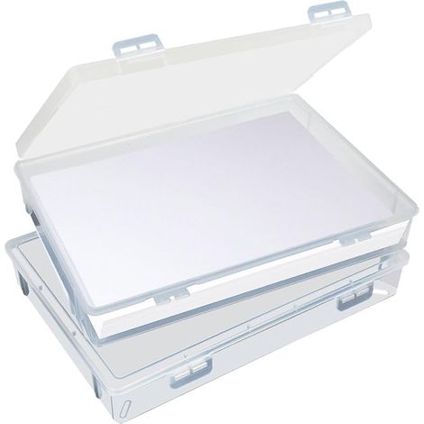 Boîte de Rangement A4 avec Couvercle Boîtes de Rangements pour Papier A4 32 x 22 x 5cm Organisateur de Papier (1/5)