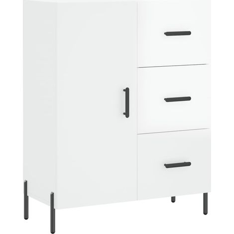 Credenza buffet cassettiera mobile contenitore organizer cucina soggiorno lucido 69,5 x 34 x 90 cm derivati del legno bianco 020030743