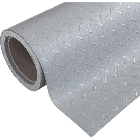 Rouleau Tapis De Sol Revêtement Caoutchouc PVC Rugueux Antidérapant Moquette Tôle Isolation Gris - 100x1500 cm