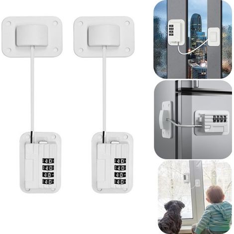 Cadenas en 2 parties limiteur de vitesse verrou de réfrigérateur verrou de placard (blanc, 207,3 cm) (1/5)