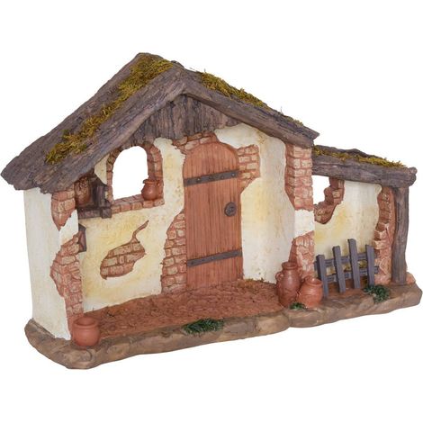 Crèche de Noël à garnir en résine lumineuse H. 21 cm - Atmosphera créateur d'intérieur (1/2)