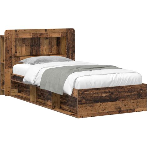 Cadre de lit avec rangement Bois ancien 75 x 190 cm vidaXL (1/5)