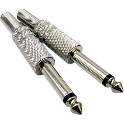Stück Klinkenstecker 6,35 mm, männlich, Lötanschluss, Stereo-Stecker, Lötanschluss, 100 % Metall (1/4)