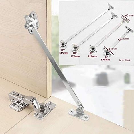 Ensemble d'accessoires pour porte de placard à double support Irovami : tige de support de porte de 8 pouces avec butée de porte inférieure en métal. (1/2)