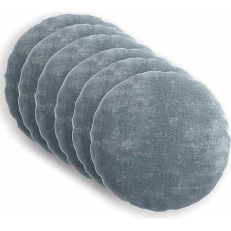 Federa 6 pz HEERLEN Azzurro Ø 40 cm Tessuto Chenille vidaXL