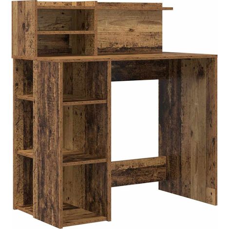 Maison Exclusive - Schreibtisch mit Regal Altholz 90 x 48 x 101,5