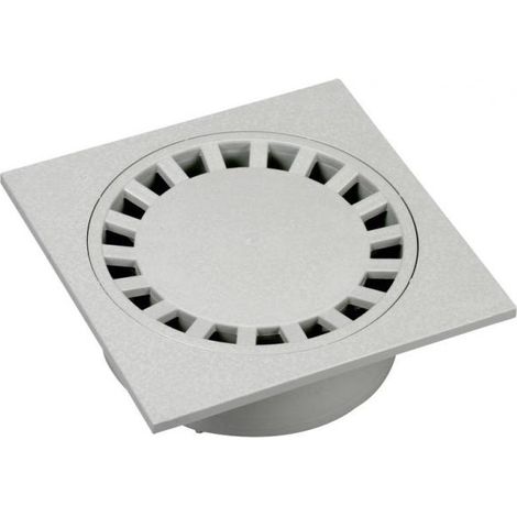 Siphon de cour - Dimensions : 150x150 - couleur : Gris clair - Sorties Ø 40-50-125 (1/2)