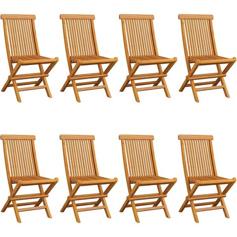 Maison Exclusive - Klappstühle mit schwarzen Kissen, 8-teilig, Ma (1/5)