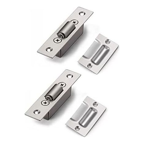 Serrature a rullo a scomparsa in acciaio inox per porte, interasse 20 mm, serrature a rullo per cucina, bagno, camera da letto, armadi, mobili, 4 set - (1/5)