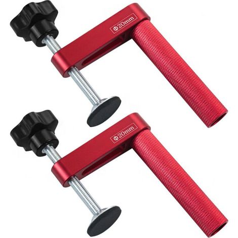 Serre-joint rapide pour le travail du bois, serre-joint de bureau, accessoires de serrage manuel en alliage d'aluminium, ensemble d'outils d'établi à faire soi-même, ensemble de 2 pièces, 20 mm. (1/4)