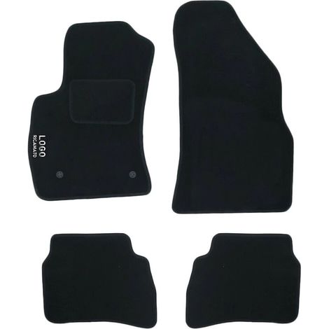 LUPEX SHOP - Tappetini auto compatibili per Doblo serie 2 con 2 clip di fissaggio, in moquette nera, anteriori e posteriori (1/3)