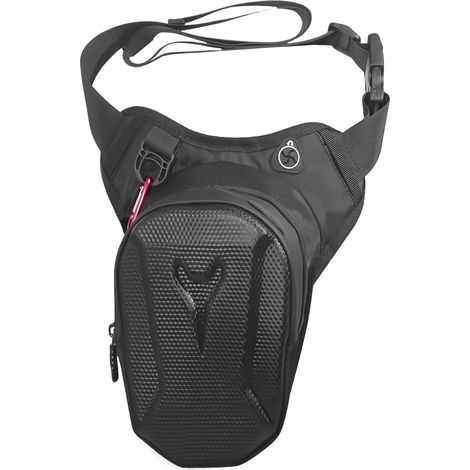 Sacoche de jambe de moto avec coque rigide en EVA et design étanche – Sangle réglable, 26 x 20 x 13 cm, noir, pour l'extérieur, le cyclisme, le camping (1/5)