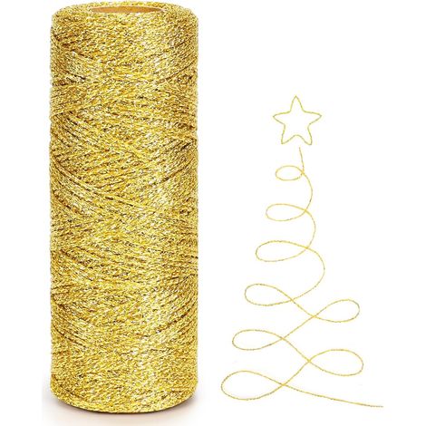 2100 m Metallic-Gold Schnur, 1 mm Weihnachts Metallic Kordel, Wickelschnur (1/5)